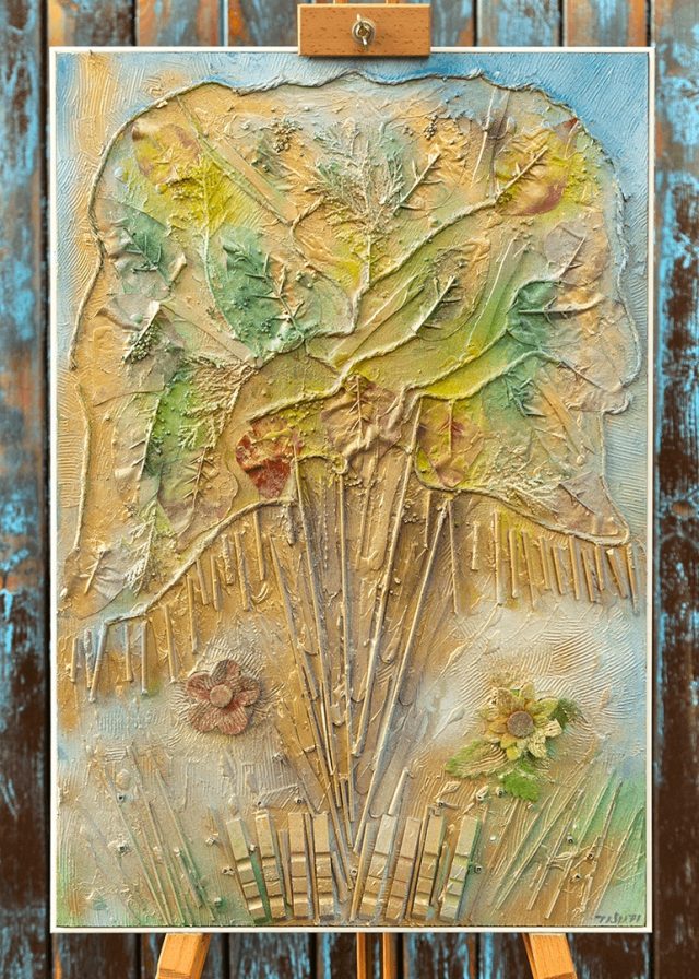 Wood collage art - Grand Parents Tree Dreams